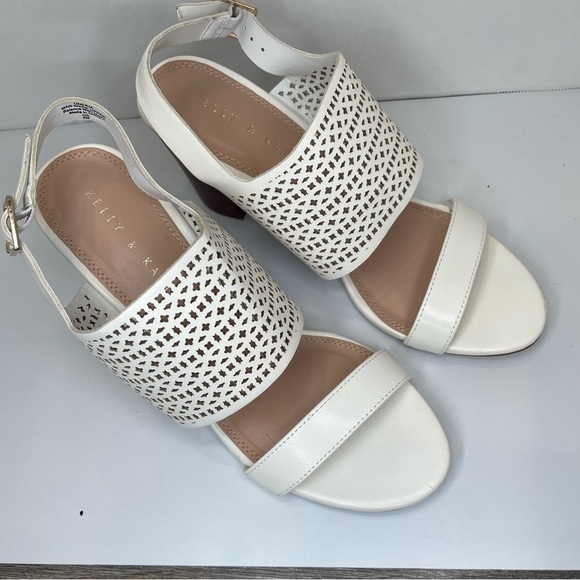 Kelly & Katie White Women's Heeled Sandals open toe. Size 9. One flaw-see pic. - Picture 2 of 13
